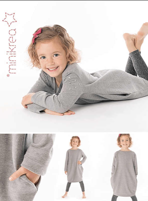 Minikrea sweat kjole 2-14 år 33040