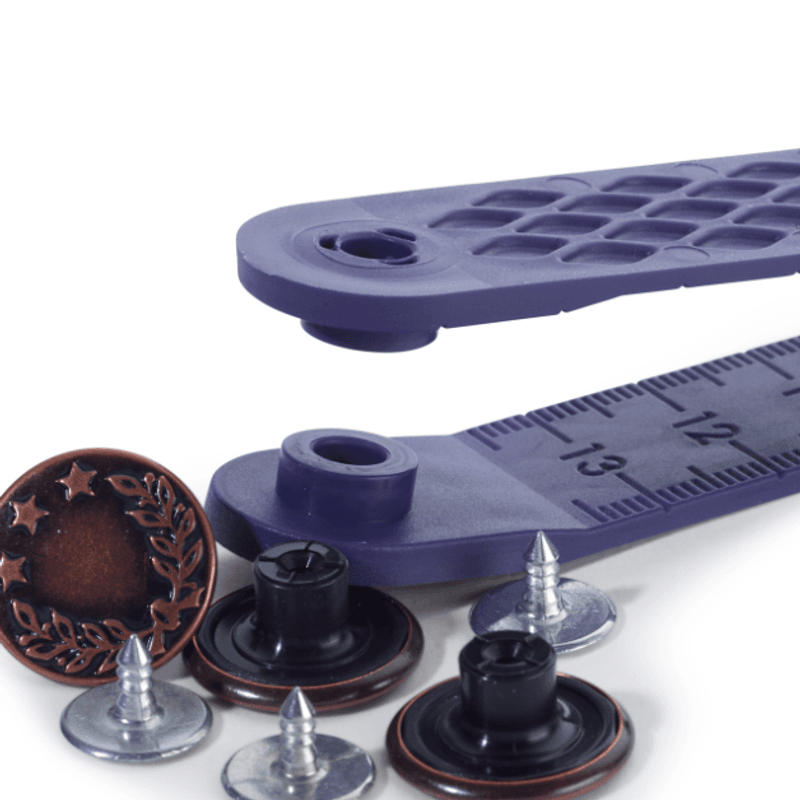 Jeansknapper 17mm antikk messing (6 sett)